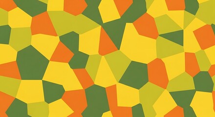 Abstract mosaic pattern with various colors and irregular shapes.