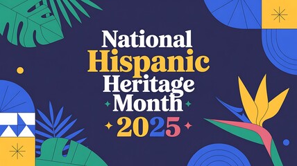 Celebrate National Hispanic Heritage Month 2025 with vibrant designs and tropical flair for cultural events, educational programs, and community festivities worldwide