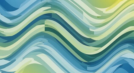Abstract Blue Green Wave Pattern Background.