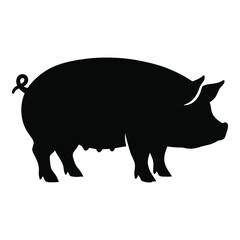 Silhouette of a pig farm animal a classic symbol of agriculture and livestock silhouette