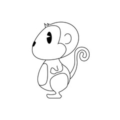 干支イラスト　申（さる）/かわいい申キャラクター/Chinese Zodiac Illustration-Monkey