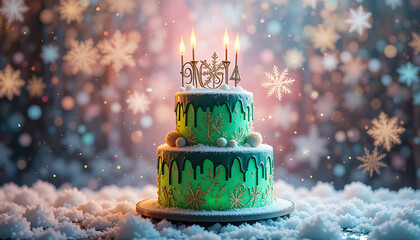 christmas candle in the snow