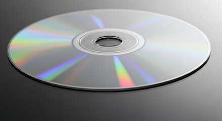 Blank silver CD or DVD disc on dark background.
