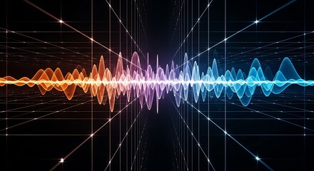 Abstract Colorful Sound Wave Visualization.