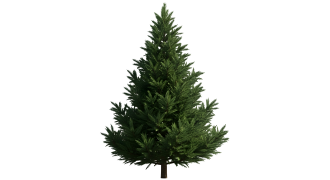 Green fir tree isolated on transparent background