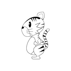 干支イラスト　寅（とら）/かわいい寅キャラクター/Chinese Zodiac Illustration-Tiger	