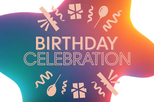 Vibrant birthday celebration announcement with gifts and balloons on a colorful gradient background for invitations, cards, and event posters to spread joy and fun
