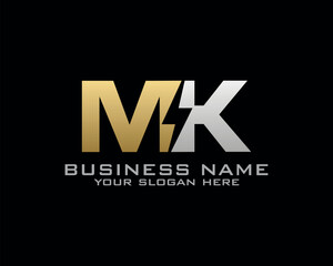 Fototapeta premium Initial M K logo concept with electric template vector