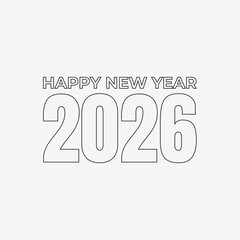 2026 Happy New Year design vector. trendy new year 2026 design template.