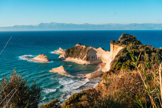 Cape Drastis at Corfu Greece at sunset