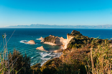Cape Drastis at Corfu Greece at sunset