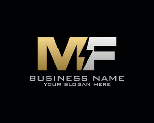 Obraz premium Initial M F logo concept with electric template vector