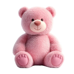 Obraz premium Adorable Pink Teddy Bear Stuffed Animal Toy with Soft Fur and Cute Features for Children's Playtime