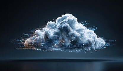 Digital cloud computing concept