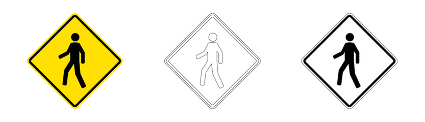 Pedestrian Zone Traffic Sign PO-7 in Vector Format