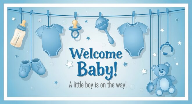 Welcome Little Baby Boy A New Adventure Begins Soon