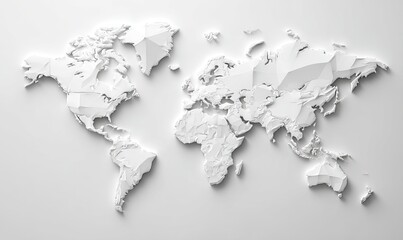 A 3D polygonal world map