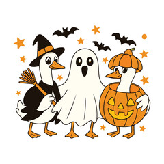 Obraz premium Halloween Boo Ghost Pumpkin