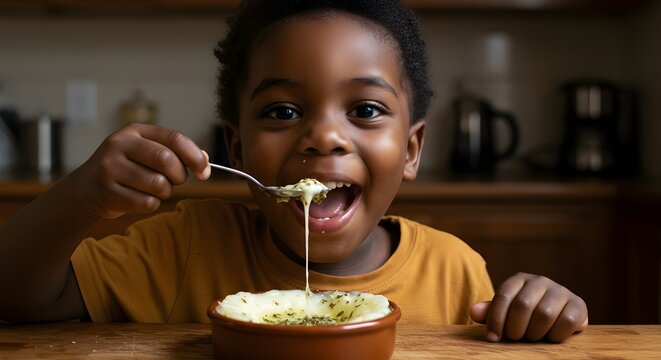 Child enjoying melted provoleta with fresh oregano, traditional Argentine comfort food.