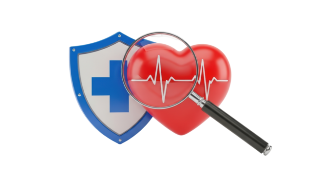 Isolated health insurance medical healthcare concept, heart cardiology with safety guarantee - Powered by Adobe