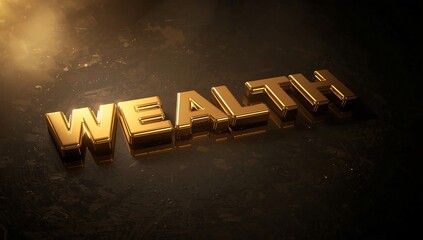 Gold Bars Forming the Word WEALTH

