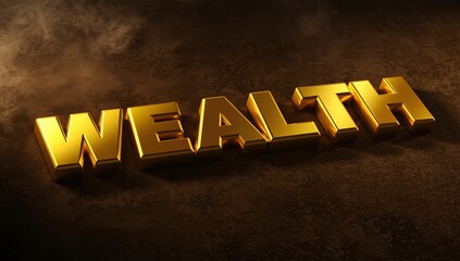 Gold Bars Forming the Word WEALTH
