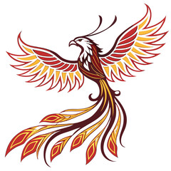 Fototapeta premium Phoenix bird illustration for rebirth and renewal
