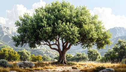 Majestic olive tree in a scenic landscape