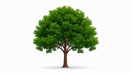 Obraz premium Vibrant illustration of a healthy tree isolated on a pristine white background