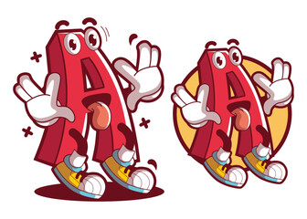 Obraz premium A letter cartoon characters illustration