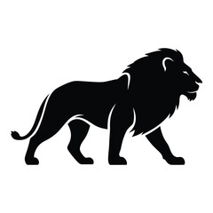 Majestic silhouette lion profile majestic king of the jungle powerful animal representation silhouette