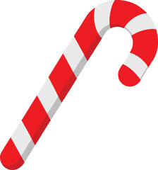 Festive Candy  Cane Illustration with Red and White Stripes for holiday Season