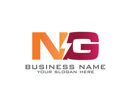 Initial N G logo concept with electric template vector