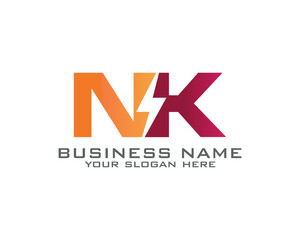 Initial N K logo concept with electric template vector