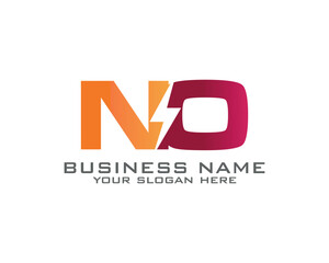 Initial N BO logo concept with electric template vector