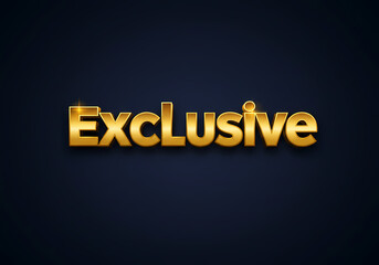 Golden exclusive text logo on dark background  