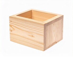 Empty Wooden Storage on White Background