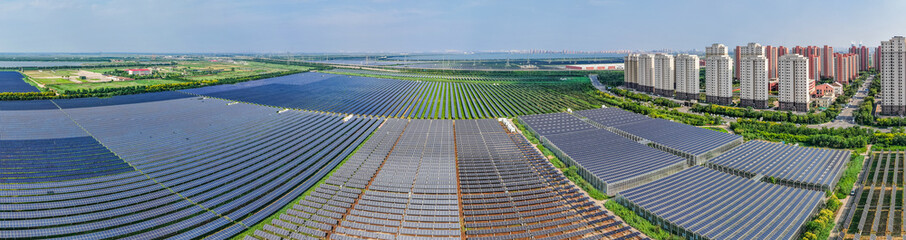 Photovoltaic solar panels in Tianjin Binhai New Area	