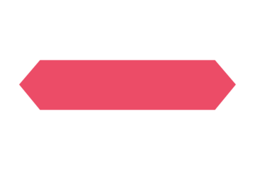 Red horizontal label tag shape with pointed ends for banner, sticker, button, tag, and element on transparent background