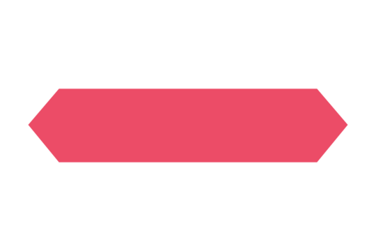 Red horizontal label tag shape with pointed ends for banner, sticker, button, tag, and element on transparent background