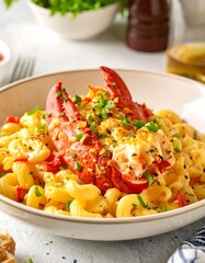 Lobster mac and cheese dish