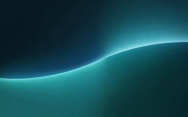 Abstract glowing teal wave curve flowing across dark pixelated digital background illustration