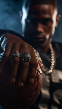 portrait of a american footballer
