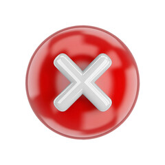 Obraz premium red glossy button with cross