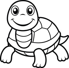 Fototapeta premium Happy Turtle Coloring Page for Kids