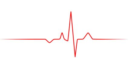 Red Heartbeat ECG Line PNG. Perfect For Medical, Hospital, Health, Cardiology And Pulse Monitor Design Use.