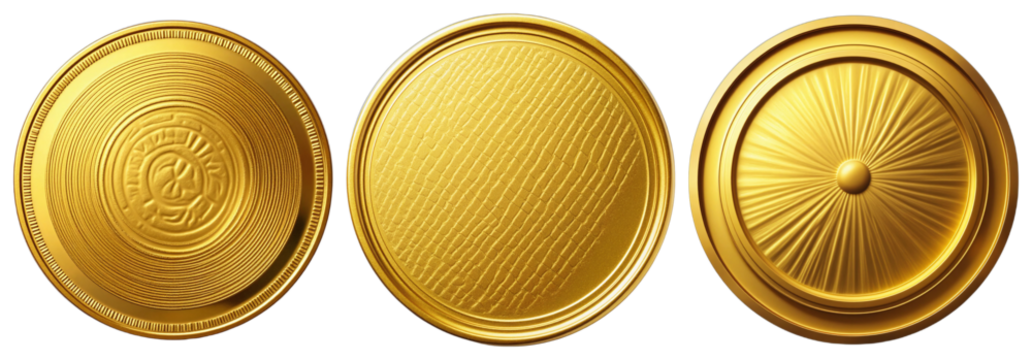 Golden Coin Mockup – Textured Metallic Surfaces for Cryptocurrency, Fintech, and Digital Currency Branding