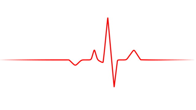 Red Heartbeat ECG Line PNG. Perfect For Medical, Hospital, Health, Cardiology And Pulse Monitor Design Use.