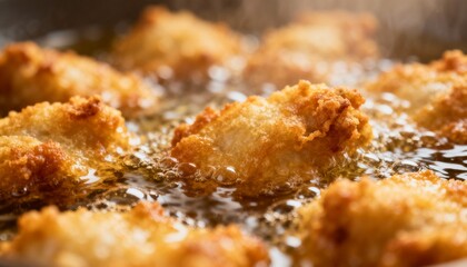 Golden Crispy Bites Frying in Hot Oil