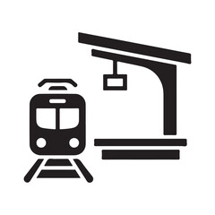 Train Station Icon, Vector Illustration